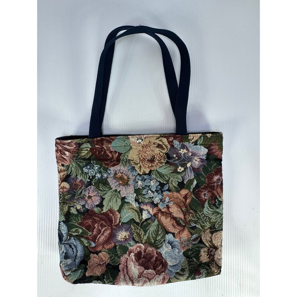 Specialties Memos Floral Tapestry Tote Bag Rose Garden Shoulder Bag Handmade NH